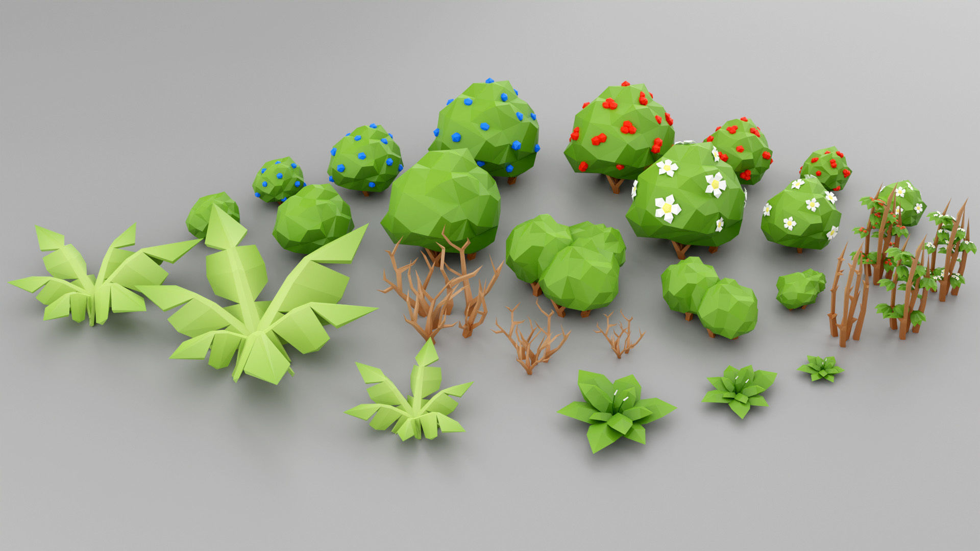 Low-Poly Forest Nature Set Low-poly 3D model_3