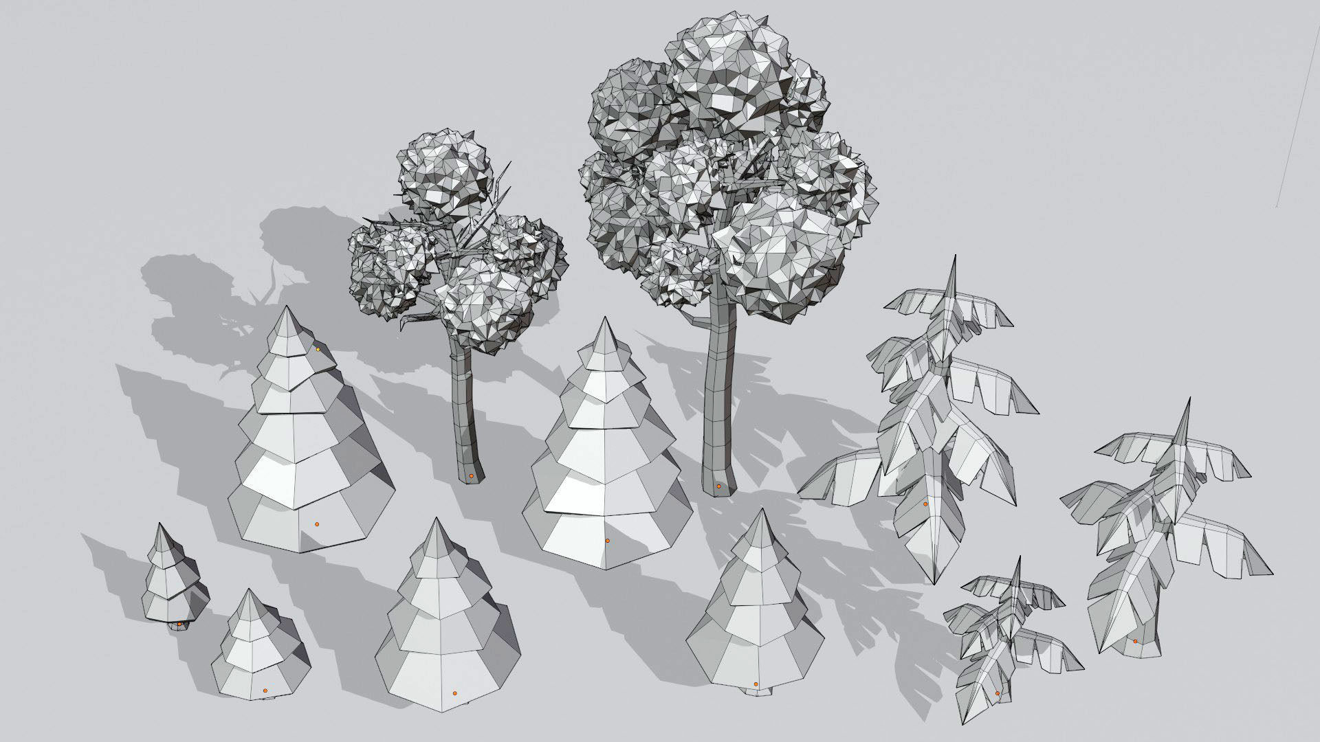 Low-Poly Forest Nature Set Low-poly 3D model_8