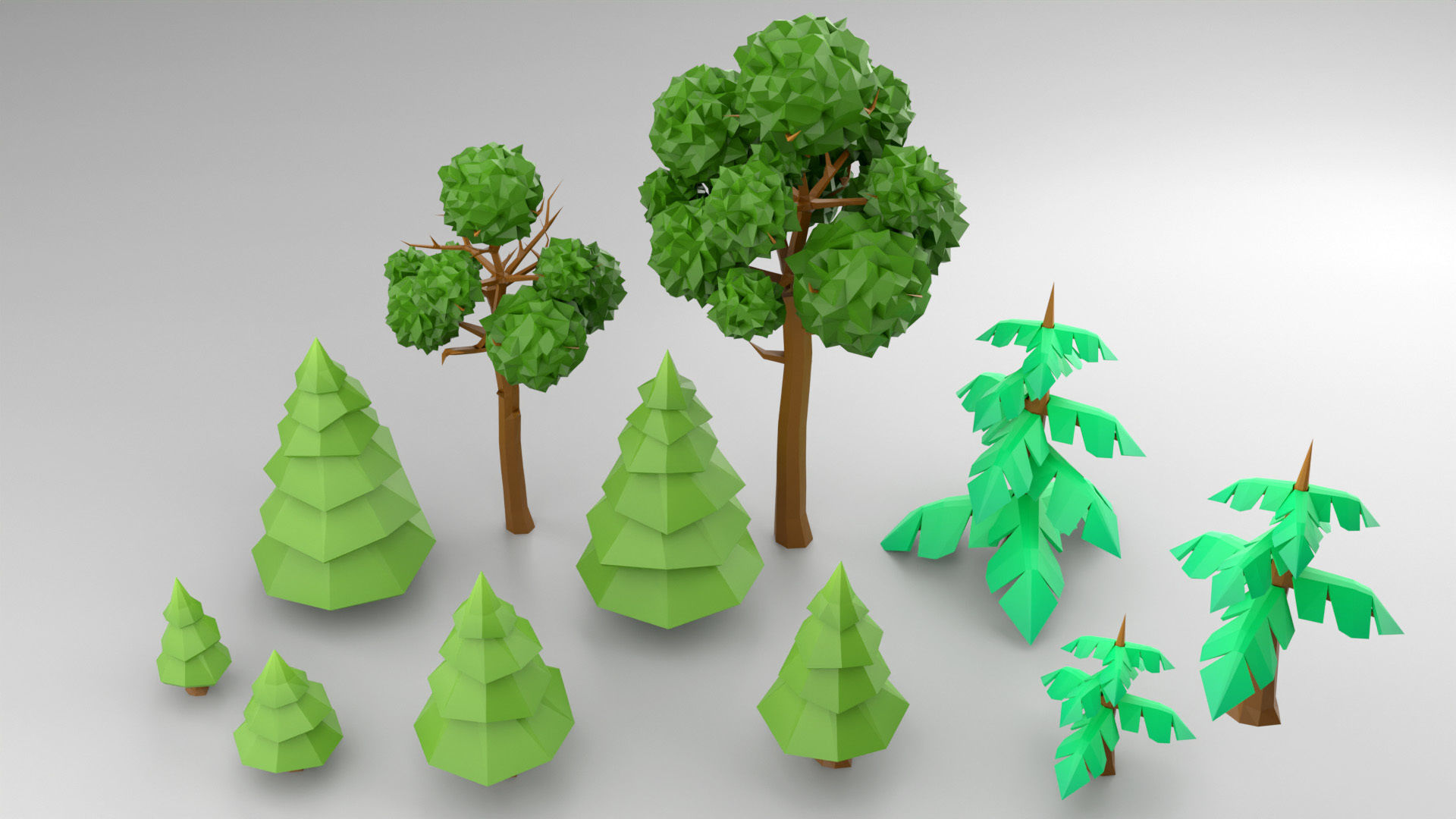 Low-Poly Forest Nature Set Low-poly 3D model_2