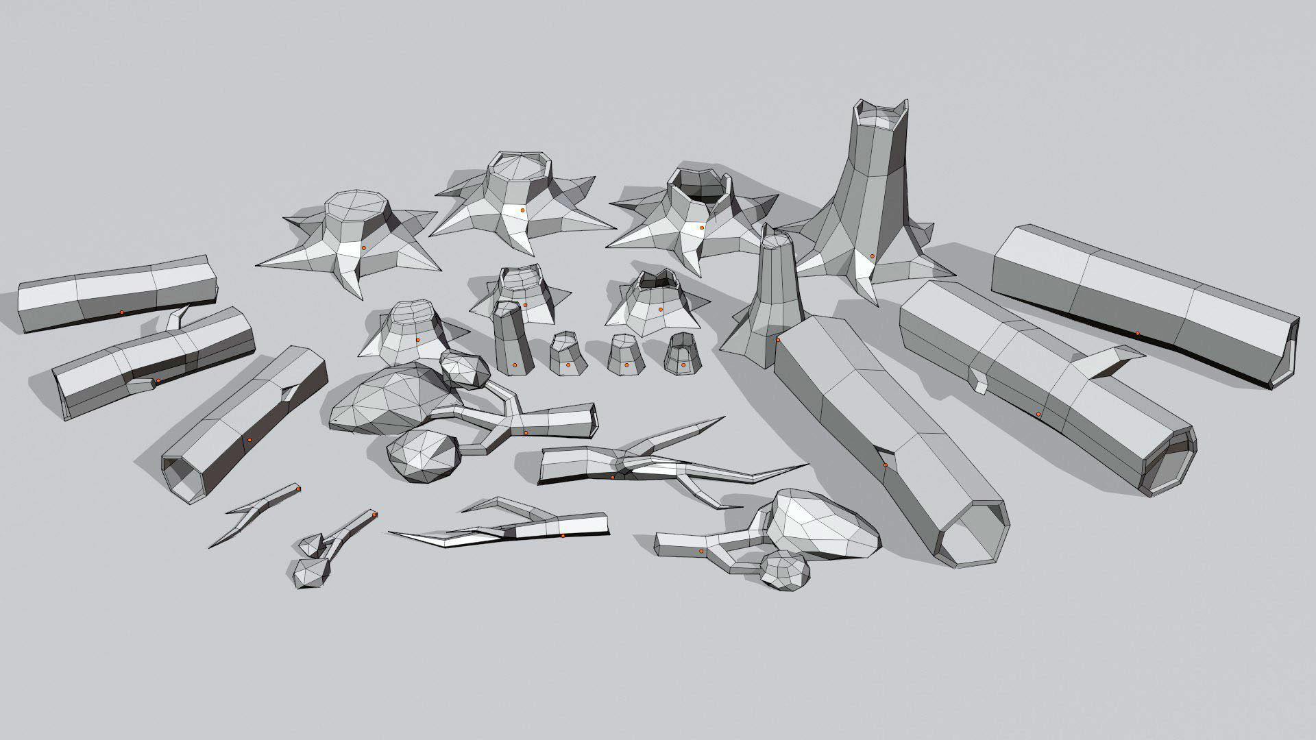 Low-Poly Forest Nature Set Low-poly 3D model_10