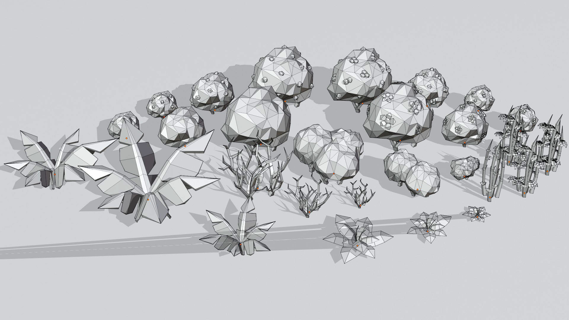 Low-Poly Forest Nature Set Low-poly 3D model_9