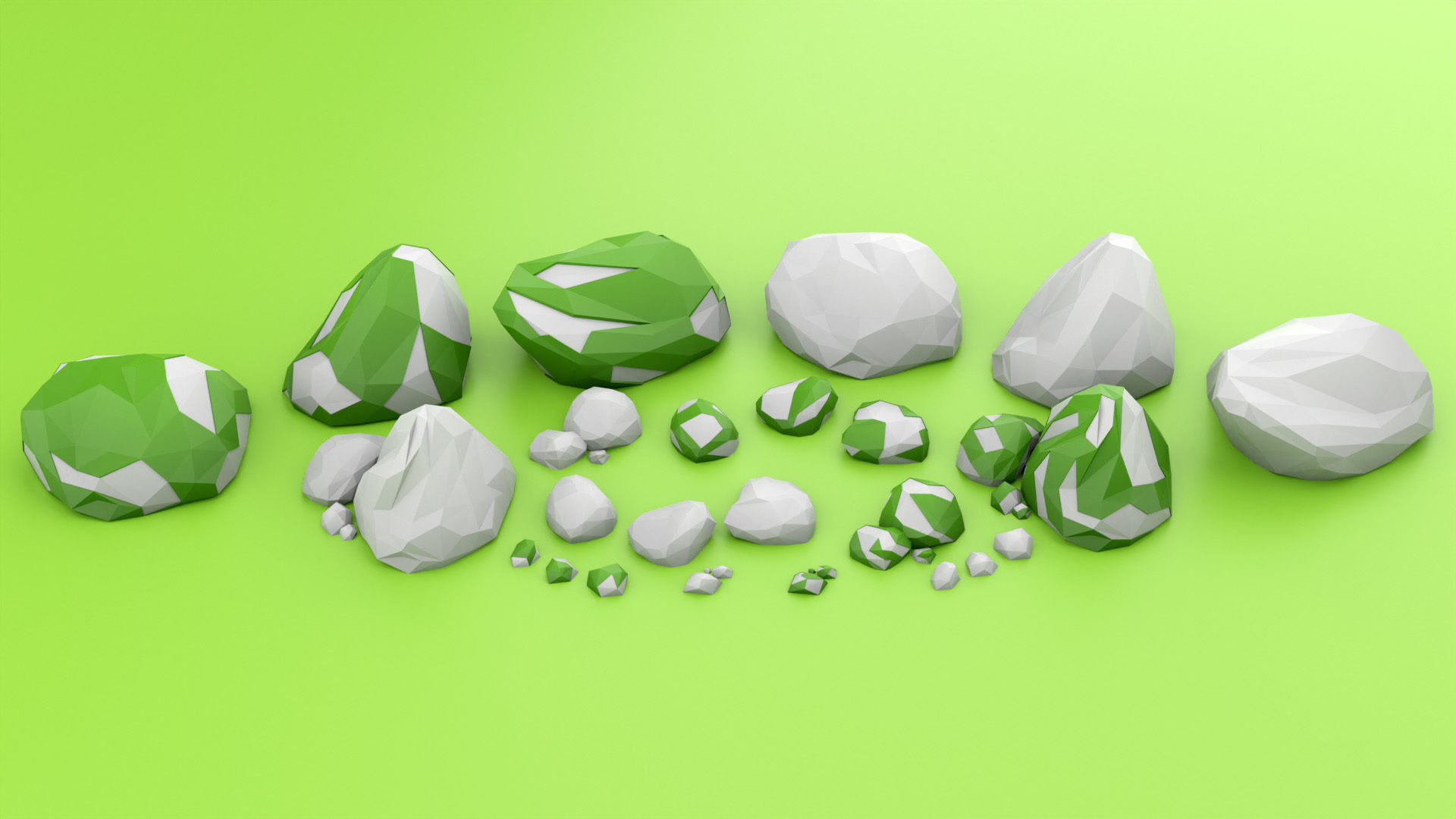 Low-Poly Forest Nature Set Low-poly 3D model_5