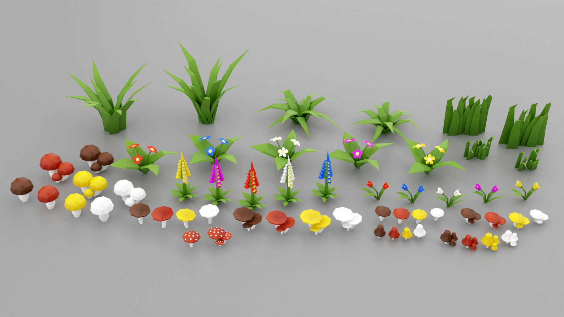 Low-Poly Forest Nature Set Low-poly 3D model_6