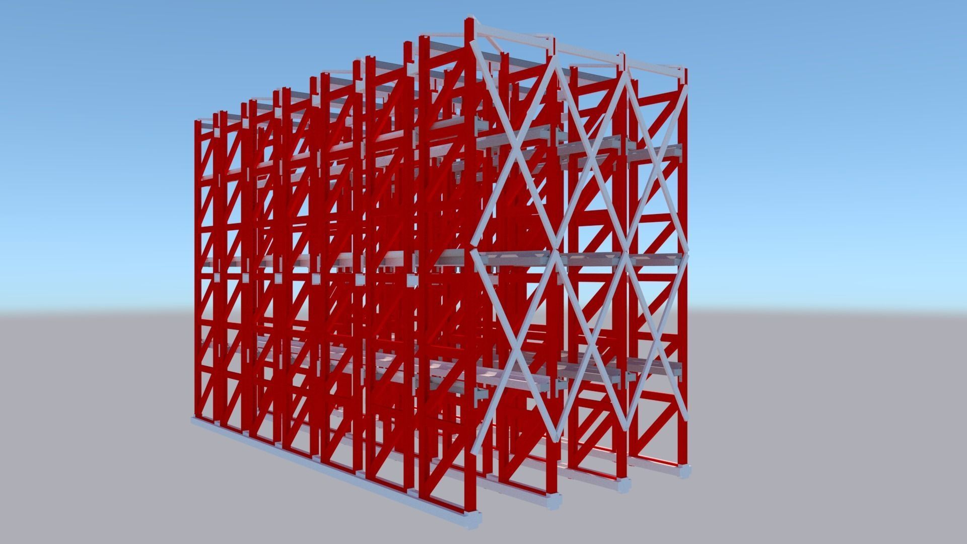 Drive in rack system 3D model_1