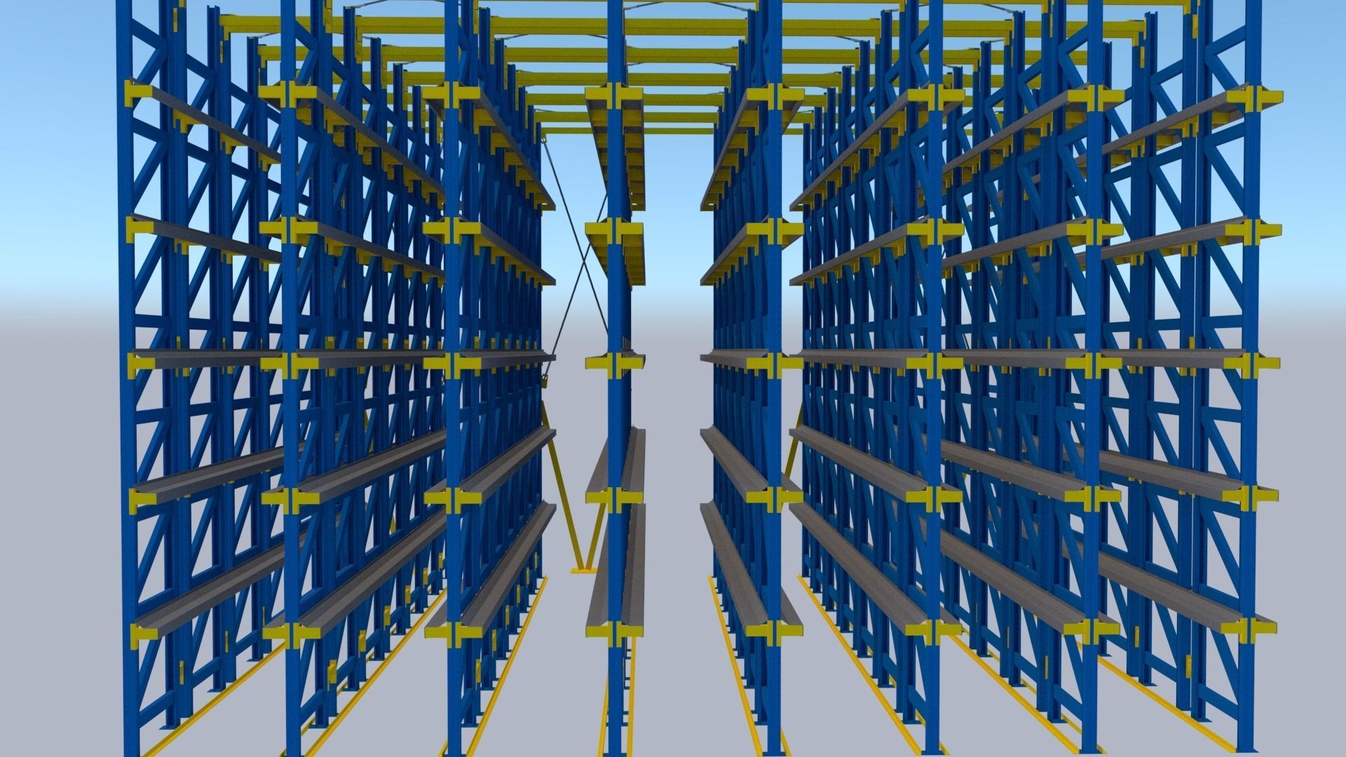 Drive in rack system 3D model_5