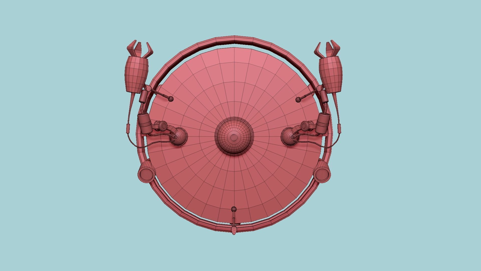 Flying Robot I05 Blue - SciFi Character Design Low-poly 3D model_18