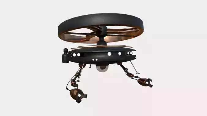 Flying Robot I06 Black Bronze - SciFi Character Design Low-poly 3D model