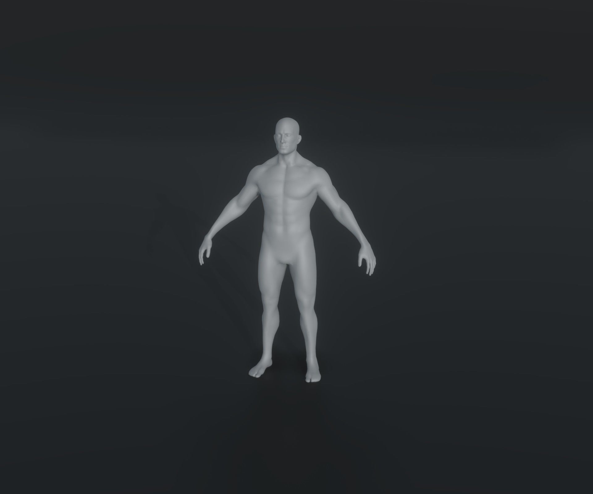 Male Body Base Mesh Animated and Rigged 3D Model 20k Polygons Low-poly 3D model_12