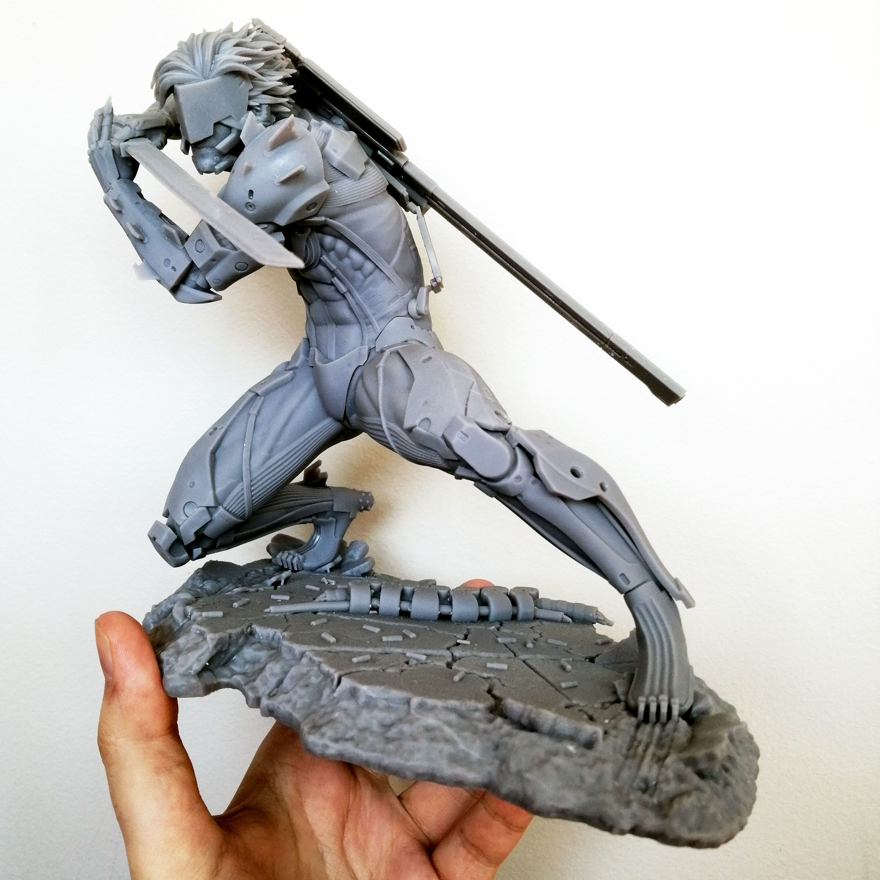 Raiden from Metal Gear Rising 3D Printable Statue 3D print model_5