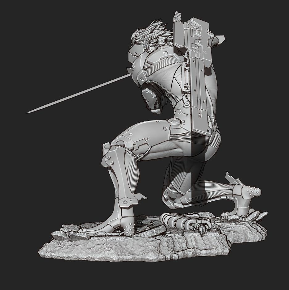 Raiden from Metal Gear Rising 3D Printable Statue 3D print model_14