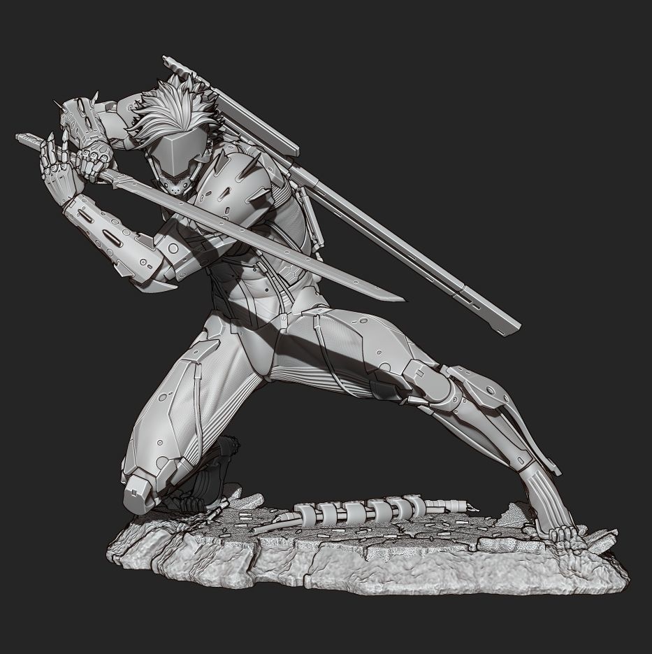 Raiden from Metal Gear Rising 3D Printable Statue 3D print model_16