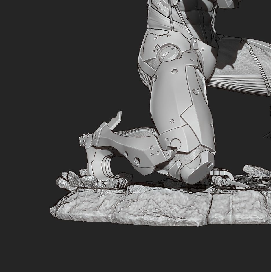 Raiden from Metal Gear Rising 3D Printable Statue 3D print model_15