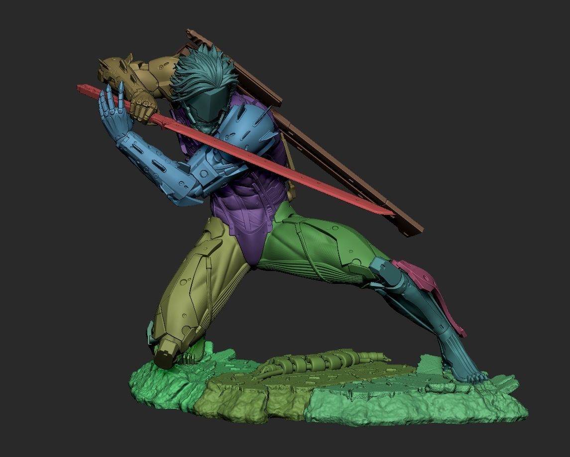 Raiden from Metal Gear Rising 3D Printable Statue 3D print model_11