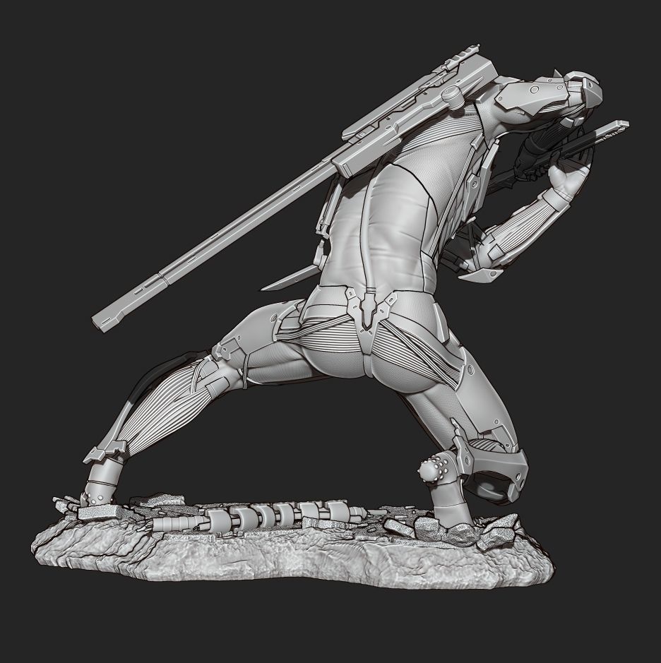 Raiden from Metal Gear Rising 3D Printable Statue 3D print model_13
