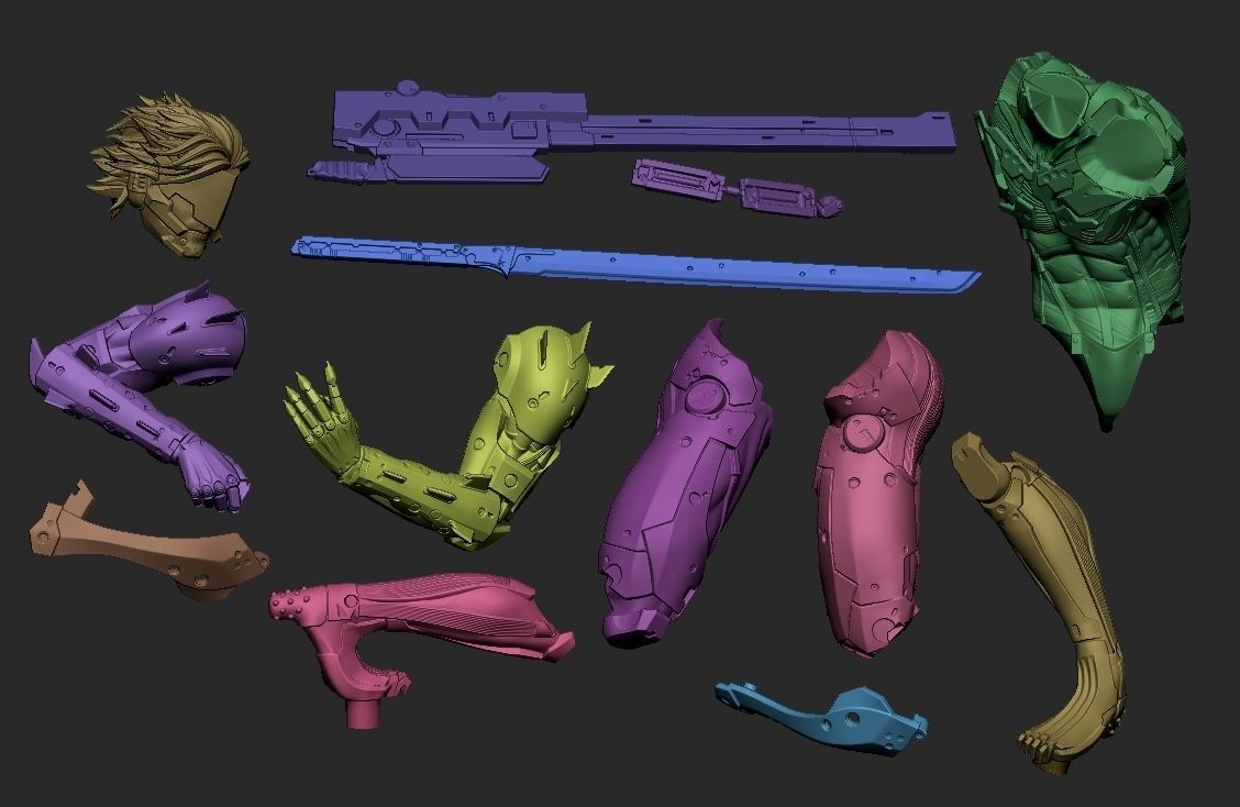 Raiden from Metal Gear Rising 3D Printable Statue 3D print model_9