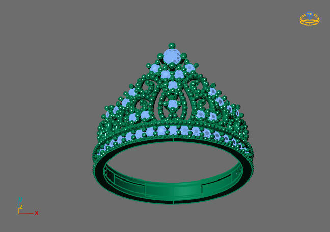 Crown Ring Womens Rings For Women STL 3DM 3D print model_4