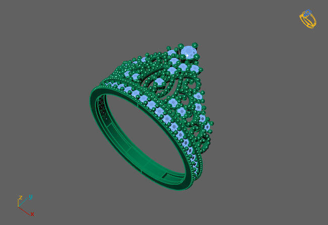 Crown Ring Womens Rings For Women STL 3DM 3D print model_2