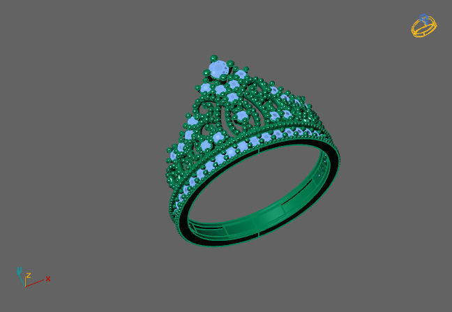 Crown Ring Womens Rings For Women STL 3DM 3D print model_3