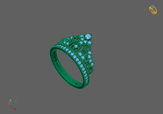 Crown Ring Womens Rings For Women STL 3DM 3D print model_5