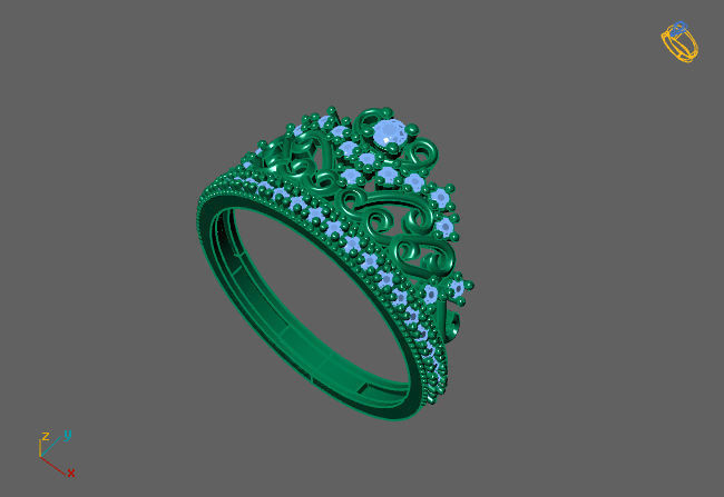 Crown Ring Womens Rings For Women STL 3DM 3D print model_2