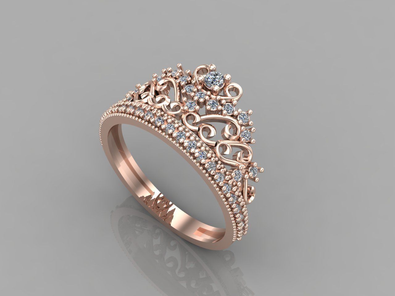 Crown Ring Womens Rings For Women STL 3DM 3D print model_1
