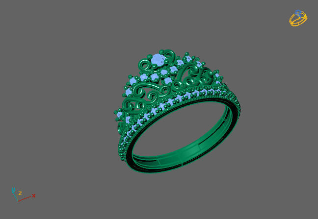 Crown Ring Womens Rings For Women STL 3DM 3D print model_3