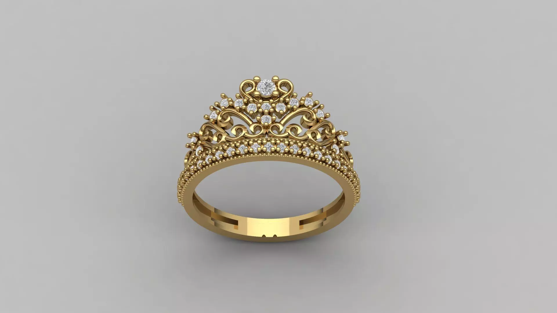 Crown Ring Womens Rings For Women STL 3DM 3D print model_0