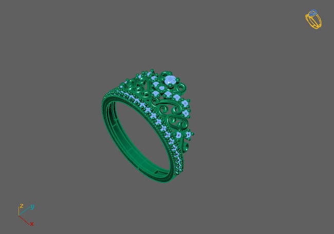 Crown Ring Womens Rings For Women STL 3DM 3D print model_5