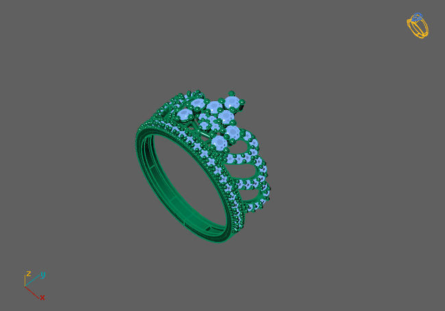 Crown Ring Womens Rings For Women STL 3DM 3D print model_5
