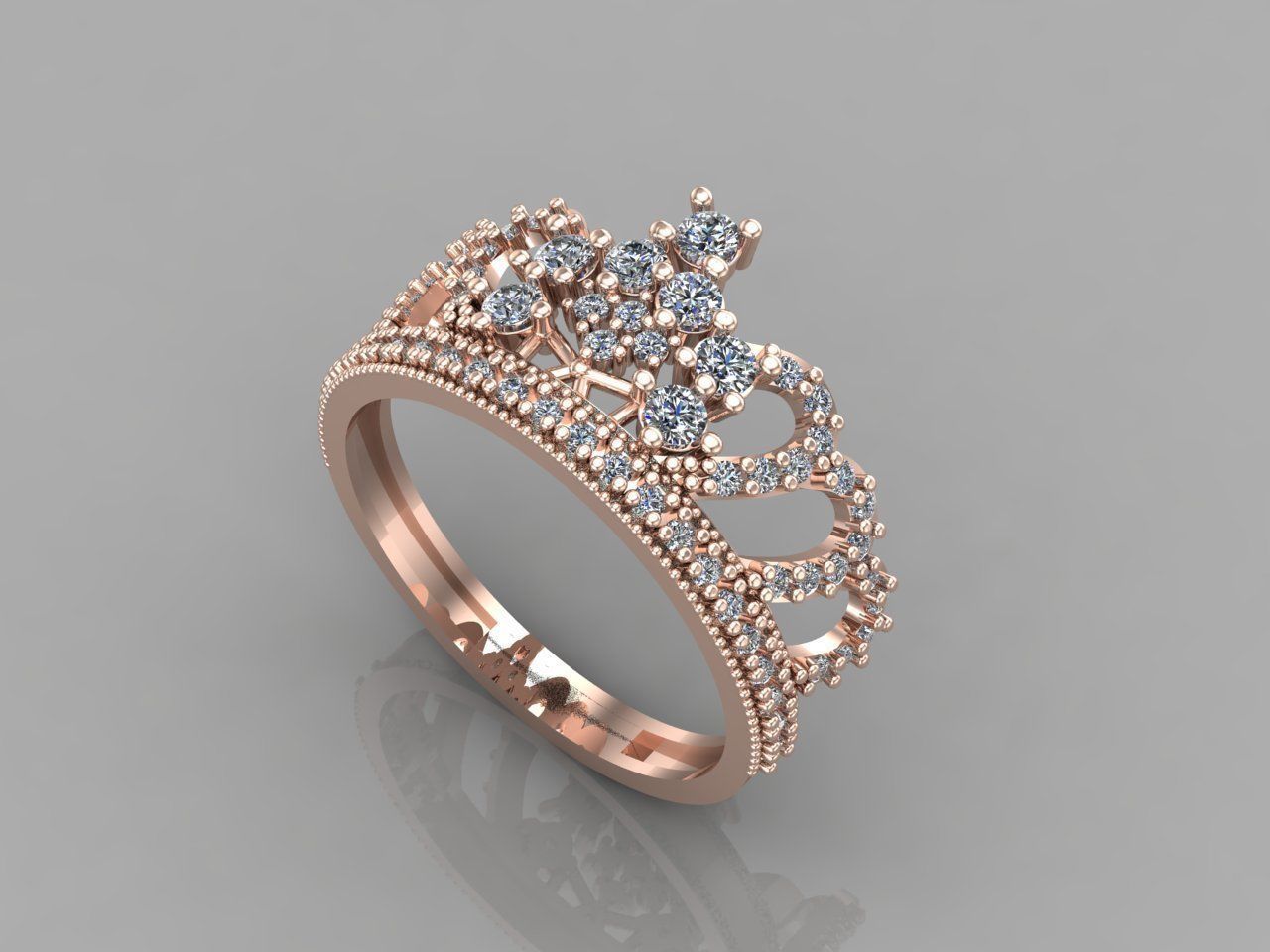 Crown Ring Womens Rings For Women STL 3DM 3D print model_1