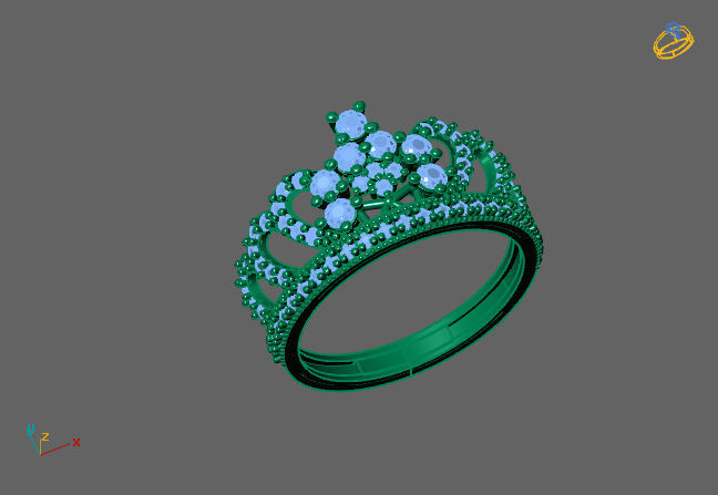 Crown Ring Womens Rings For Women STL 3DM 3D print model_3