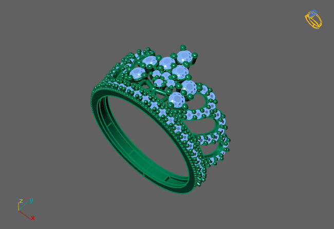 Crown Ring Womens Rings For Women STL 3DM 3D print model_2