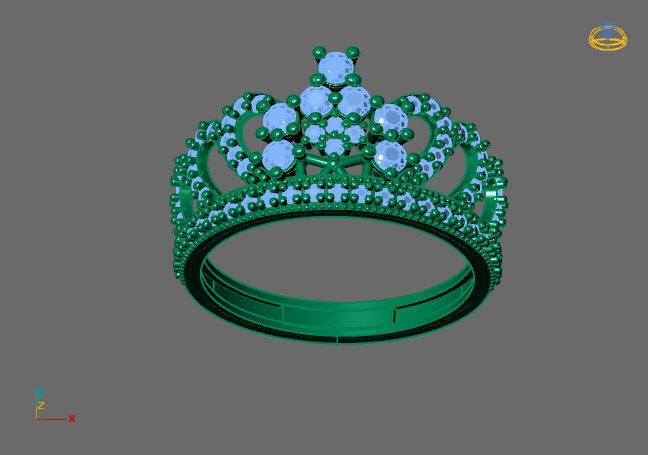 Crown Ring Womens Rings For Women STL 3DM 3D print model_4