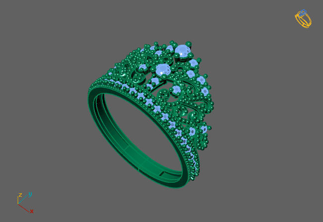 Crown Ring Womens Rings For Women STL 3DM 3D print model_2