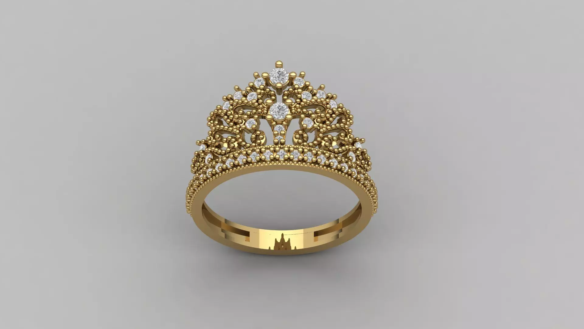 Crown Ring Womens Rings For Women STL 3DM 3D print model_0