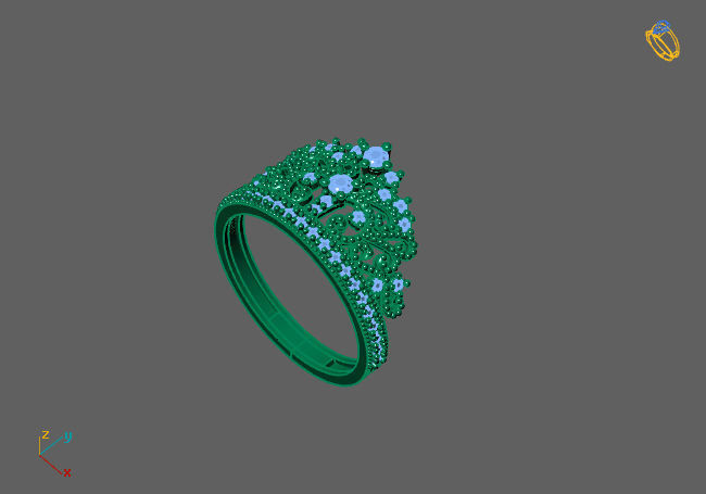 Crown Ring Womens Rings For Women STL 3DM 3D print model_5