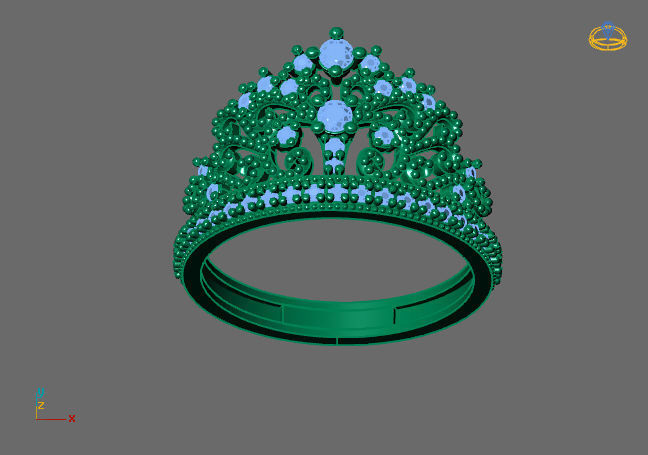 Crown Ring Womens Rings For Women STL 3DM 3D print model_4