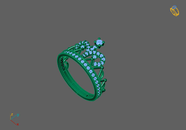 Crown Ring Womens Rings For Women STL 3DM 3D print model_5