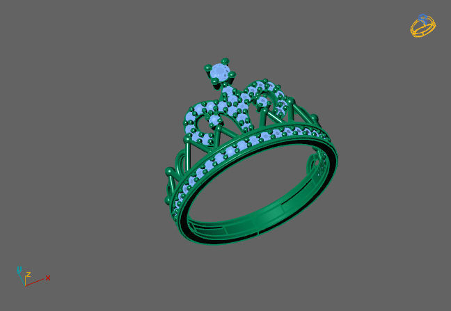 Crown Ring Womens Rings For Women STL 3DM 3D print model_3