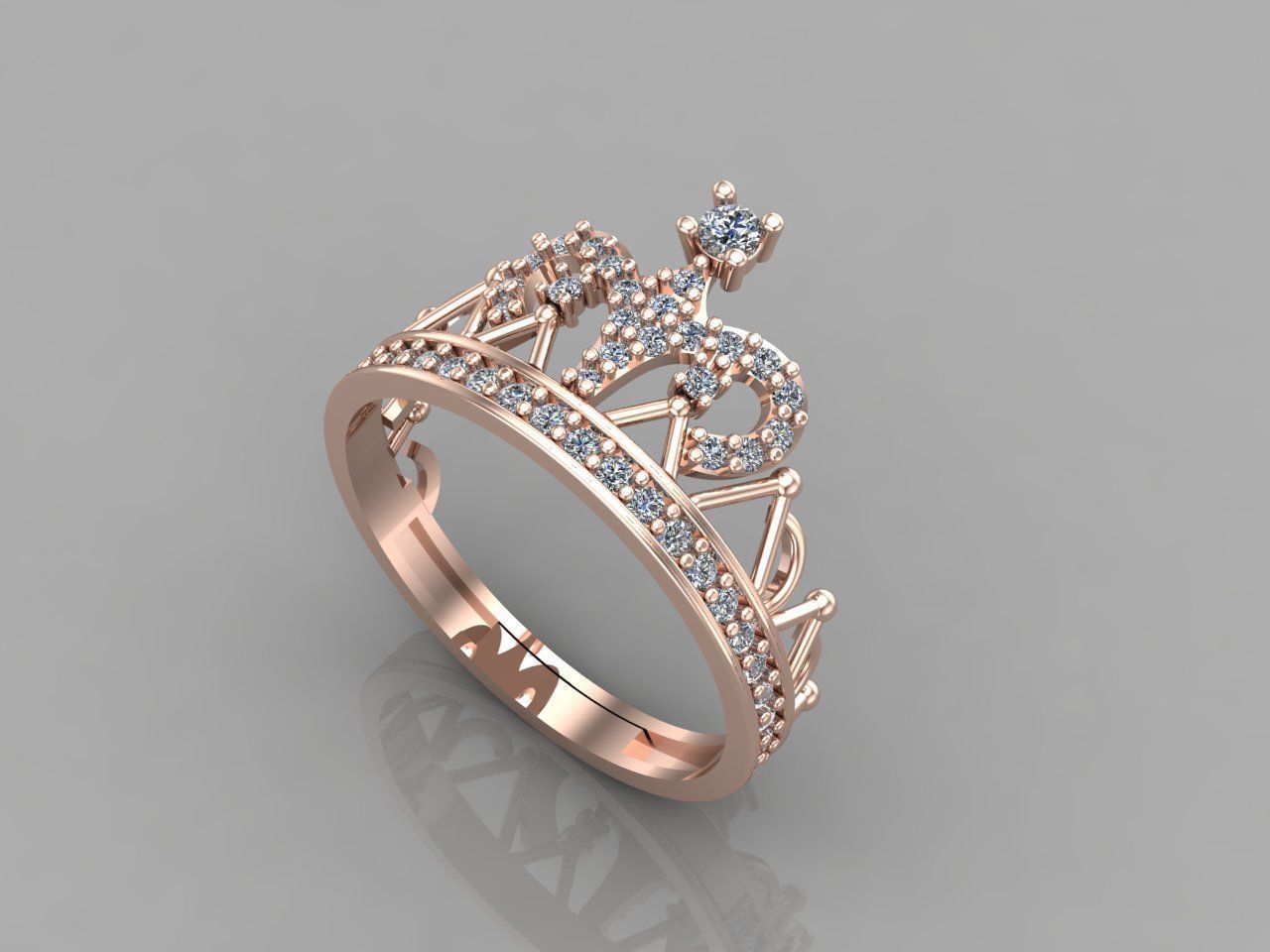 Crown Ring Womens Rings For Women STL 3DM 3D print model_1
