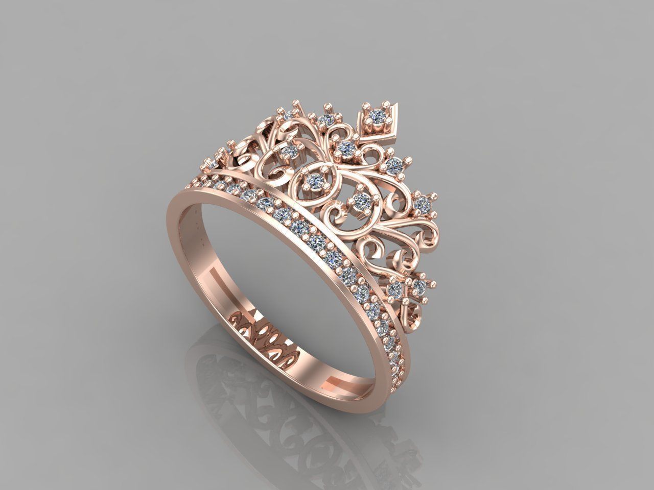 Crown Ring Womens Rings For Women STL 3DM 3D print model_1