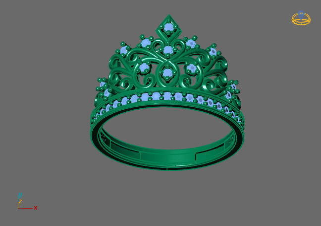 Crown Ring Womens Rings For Women STL 3DM 3D print model_4