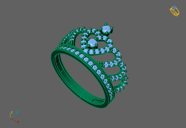 Crown Ring Womens Rings For Women STL 3DM 3D print model_2