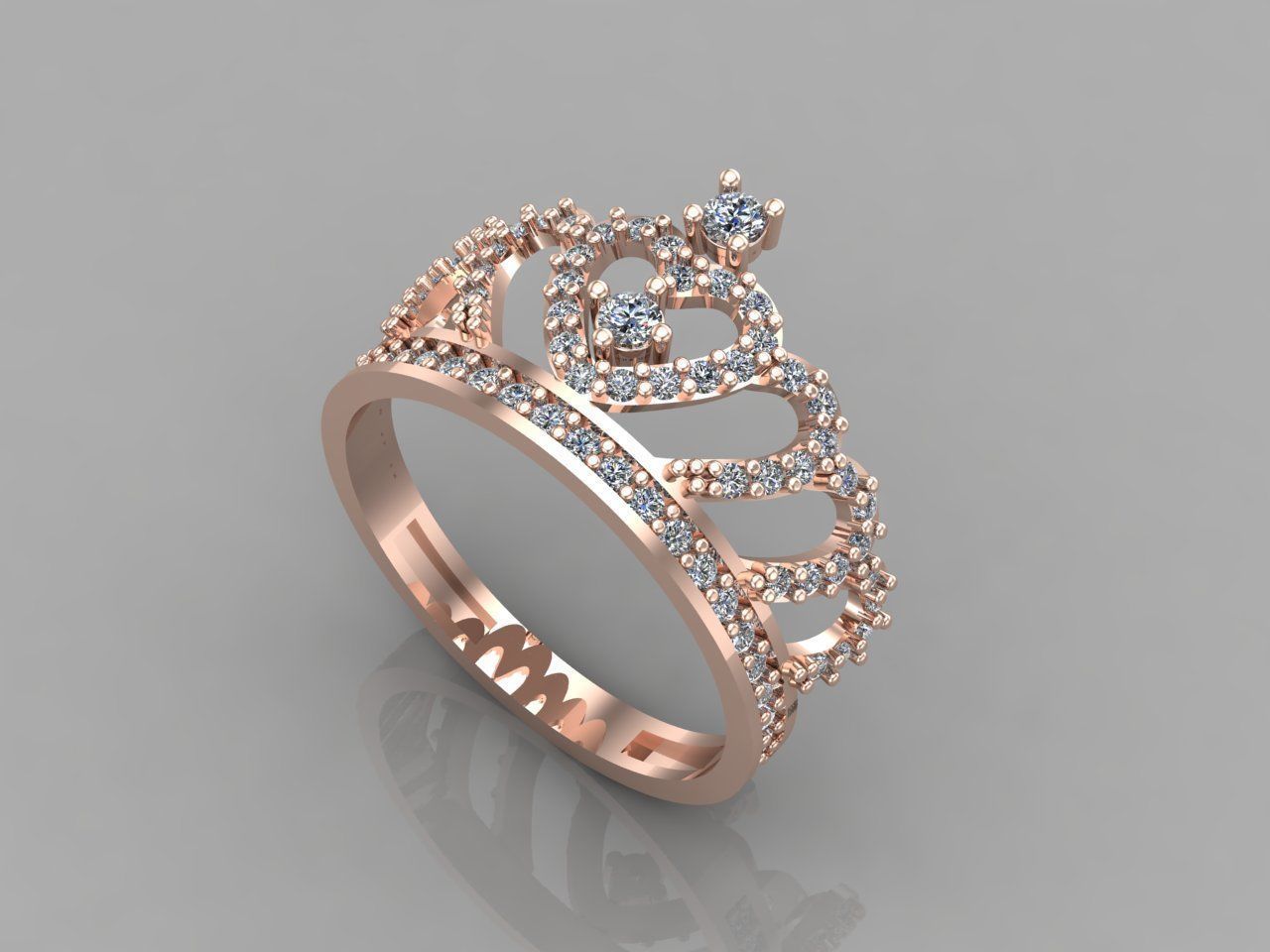 Crown Ring Womens Rings For Women STL 3DM 3D print model_1