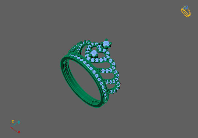 Crown Ring Womens Rings For Women STL 3DM 3D print model_5