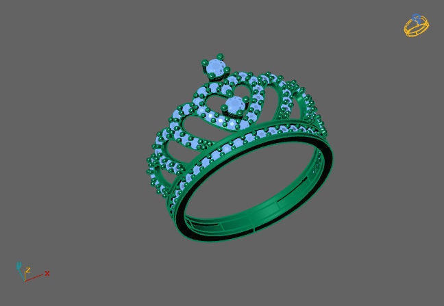 Crown Ring Womens Rings For Women STL 3DM 3D print model_3