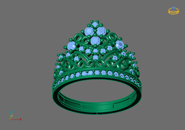 Crown Ring Womens Rings For Women STL 3DM 3D print model_4