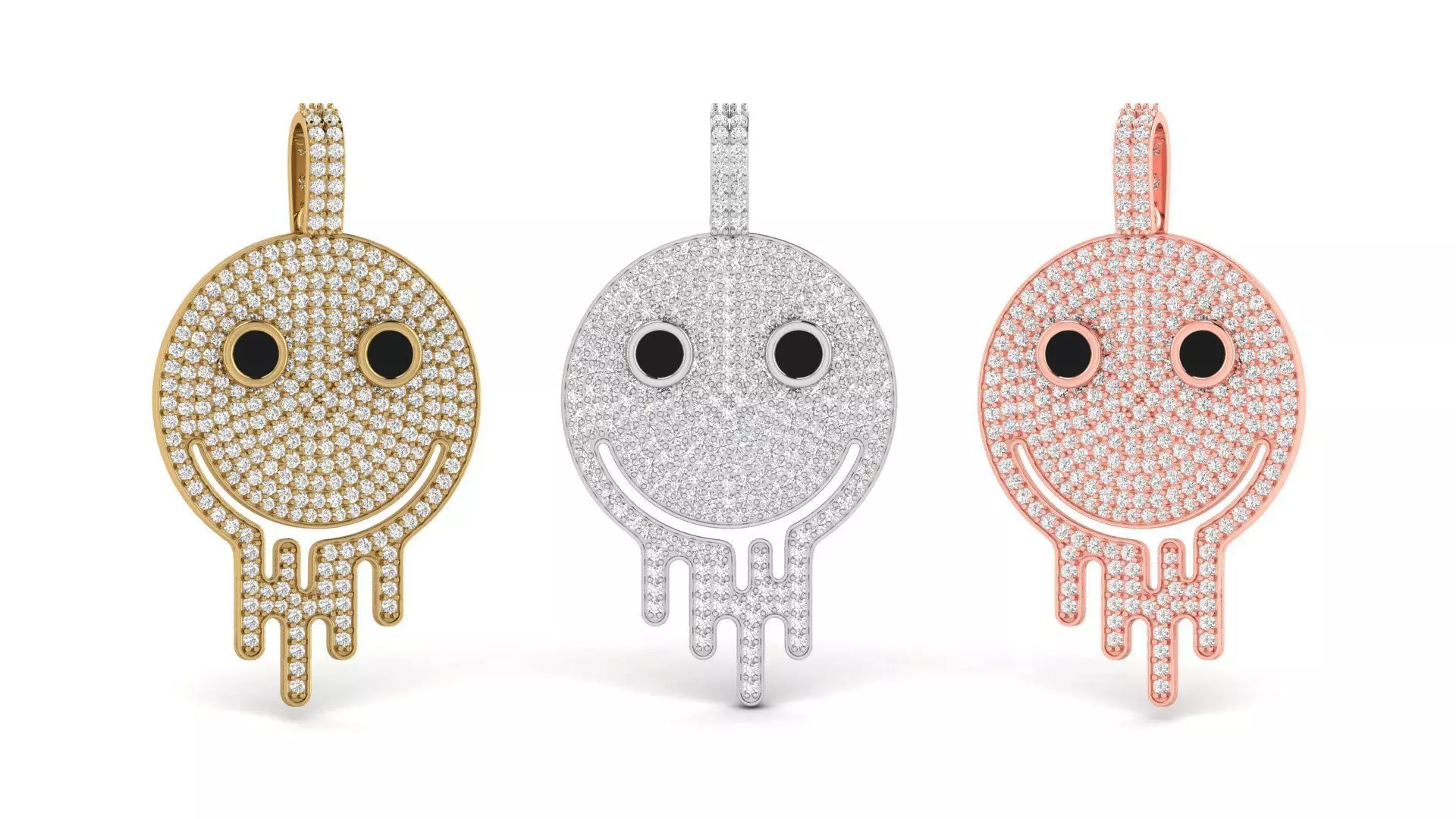 Happy Melting Face Pendant Emoji 3D print model