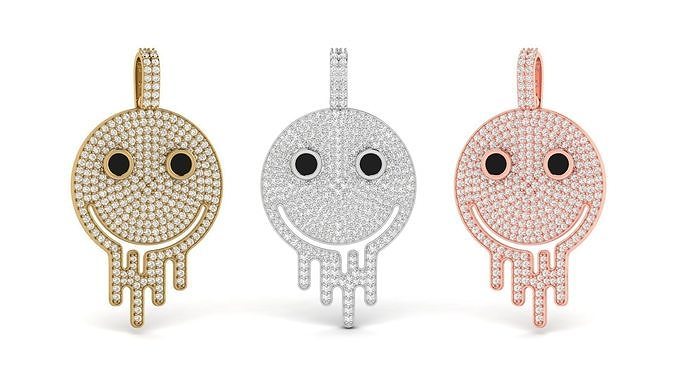 Happy Melting Face Pendant Emoji 3D print model