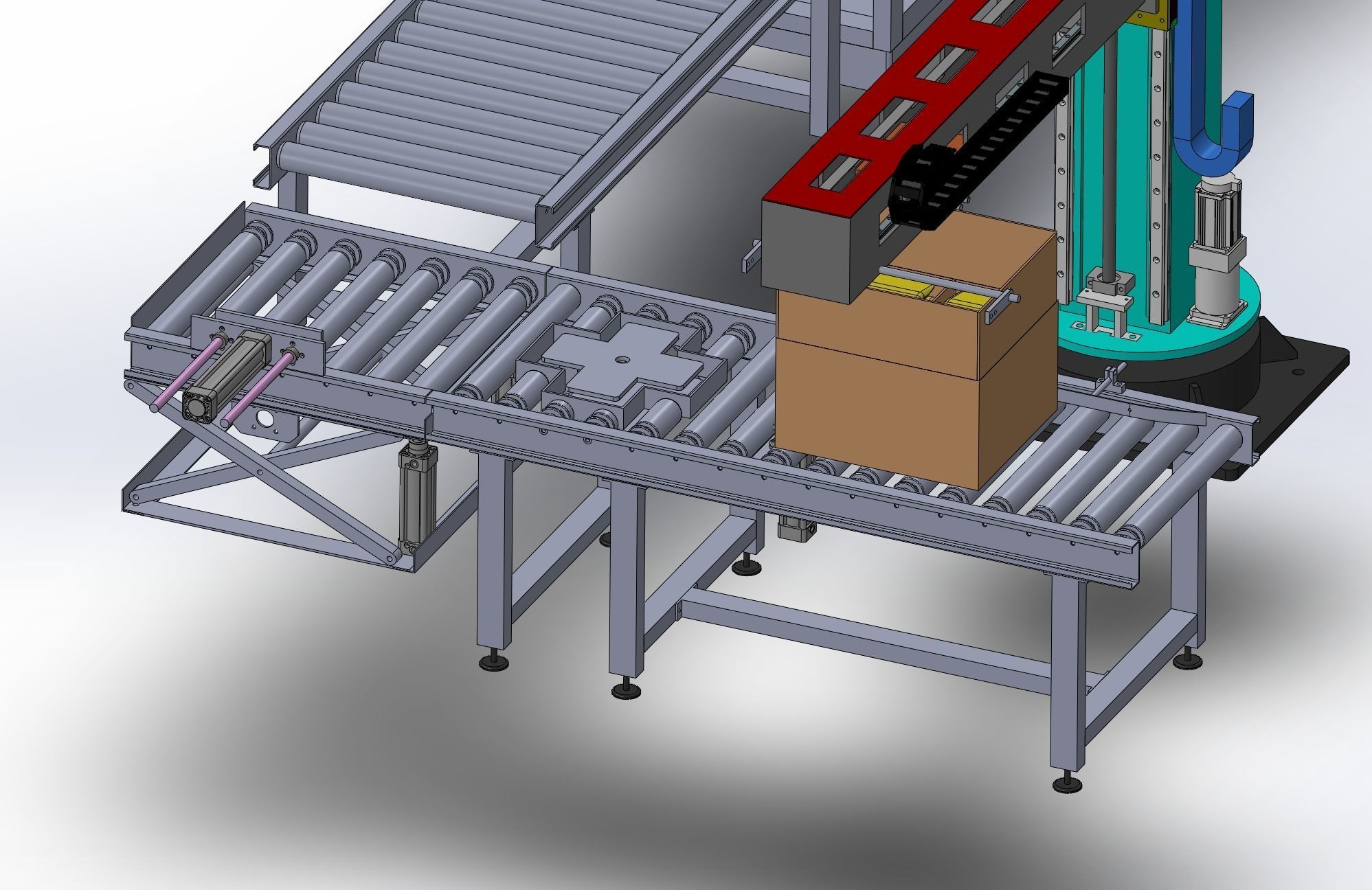 Stacking and packing line Low-poly 3D model_11